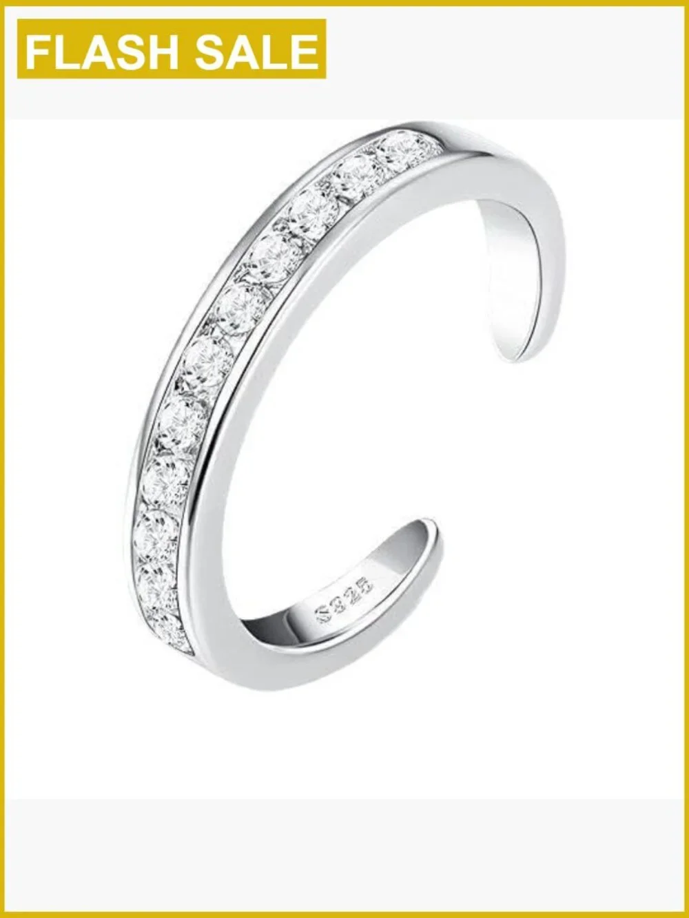 925 Sterling Silver Toe Rings Set of 4 Open Adjustable Bands